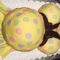 Shower Cake To Match Invitations I made this one to match the color scheme (dots) of the invitation.French Vanilla pound cake fresh strawberry filling with MMF fondant...