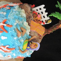 Connies Cake This was for a party for a friends mom who was turning 67 - She loves the beach, so I thought I'd do a fun beach-ey cake for her -...