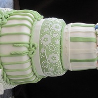 "baskets & Flowers" For Outdoor Wedding 4 layer - multi flavor - fondant with gumpaste flowers -
