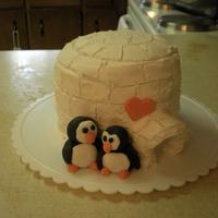 Will You Be My Penguin? Made a chocolate cake, with a layer of icing, a layer of fondant and then another layer of icing. I know.... weird! I didnt have enough...