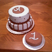 1St Birthday Cake This is a birthday cake I made for a 1 year old's party. The top cake was milk chocolate with vanilla buttercream filling and the...