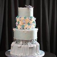 Blue Wedding Cake This is my cake from the Florida ICED competition-- it was based on a wedding dress picture that I found (as the theme was romantic wedding...