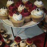 Wedding Cupcakes Chocolate cupcakes with peanut butter buttercream and yellow cupcakes with pink and white vanilla buttercream, all topped with hand drawn...