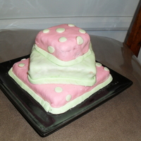 Ugh! Fondant Nightmare! This is my first time Fondanting a cake. I didnt let it rest before I rolled, and I rolled it too thin, so it tore and cracked.Mini choc...