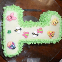 My First Cake! This cake was cut into shape, not baked in a mold and it was the first one I have decorated. Ever. It is choc mud covered with white choc...