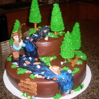 Fly Fishing Cake This is for my dad's retirement party. He loves fly fishing. This was my first time making a person. This is also my first time using...