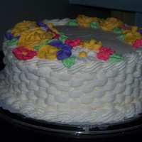 Wilton 2 Basketweave Wilton course Two Graduation cake. I had fun making the basketweave. My birdies didn't dry in time so I left them off. Vanilla cake...
