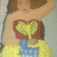 Wonder Woman Used Wilton WW pan and instructions and gum paste for her face and hands.