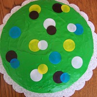 Polka Dots one of six cakes i made for my sisters cake walk at her schools spring carnival. just messing around with my cricut cake.