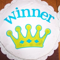 Winner one of six cakes i made for my sisters cake walk at her schools spring carnival. just messing around with my cricut cake.