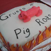 Pig Roast Family Pig Roast cake! Canolli cake with ricotta filling. YUMMY! I enjoyed making the flames. I believe my piggie was a bit of out...