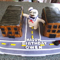 Ghostbusters My twins wanted a Ghostbusters party so I made one of them a Marshmallow man cake and the other one a Slimer cake. Marshmallow man is all...