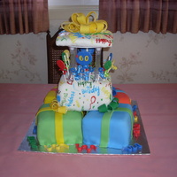 Can't Contain Our Excitement This is from the Wilton Cake Book 2010, I made it for my Brother-in-law's 60th surprise birthday.