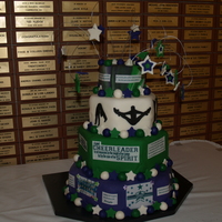 Cheerleading I made this for my daughters cheerleadin year end banquet, pictures and quotes are on edible paper. everytging made with MMF