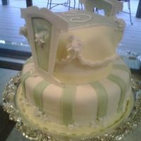 Crib Cake Baby shower cake with crib/blanket top layer