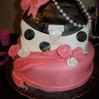 Purse Cake This is my first purse cake! 100% edible. MMF. Pearl dust.