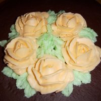Orange Rose Orange roses, chocolate cake. My first cake.