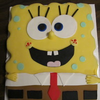 Spongebob Cake This cake was white cake with raspberry filling covered and decorated in fondant