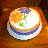Cookie Cutter Flower Cake A practice cake during my Wilton Course 1