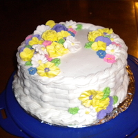 Wilton Course 2 Grand Finale Cake This was my first attempt at basket weaving.
