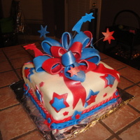 4Th Of July Stars This is for my Wilton Gumpaste & Fondant Class. I have only done one other fondant cake before. White cake with buttercream filling and...