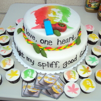 Bob Marley Cake I was asked to make a Bob Marley cake for a party based on him with a reggae band and everything. Hope you guys like the "special...