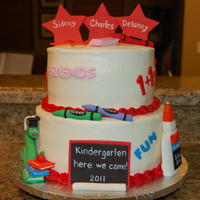 Pre-K Graduation I made this for a graduation party for my daughter and her two friends. The tiers are 8 inches and 10 inches and I realized after making it...
