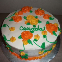 Welcome Fall 8" Chocolate butter cake with caramel cream cheese filling. Used a salted caramel buttercream for outside and flowers. Unfortunately...