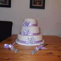 Ivory And Lavender Floral Cake Ivory and Lavender Floral Wedding cake, I made this for my brother in law for his big day