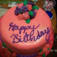 Pink Roses Cake did this a while ago. first time using fondant in the summer. bad idea. but i love how the roses came out. oh yeah pink lemonade cake with...