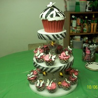 Lydia's Surprise! did for my sis she turned 23 yesterday.blueberry filled giant muffin with candy shell and fondant top. candy butterfly's and french...