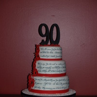 Birthday Poem Cake This cake was made for a very special woman who turned 90 today. The poem is one she wrote for a friend years ago and it was adapted by her...