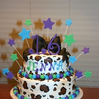 Cheeta Birthday Yellow cake with buttercream icing and fondant trim.