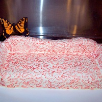 Paramore Cake This is a cake I made based on a request to include the covers of three Paramore cd's. The covers were a couch, a butterfly, and the...