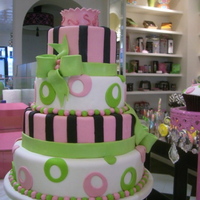 Pretty Cake I created this cake as a display for a bakery where I used to work. Later, the cake was immortalized on a mural for the store