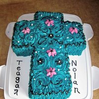 Baby Dedication Cake Made this for my friends kids. One of her daughters swiped her finger through one of the names as soon as she realized it was frosting. I...