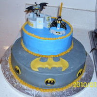 Batman Cake made with buttercream, the batman signal was made with fondant