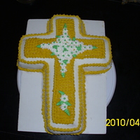 Cross Cake This cake was made for a baptism. Made with buttercream.