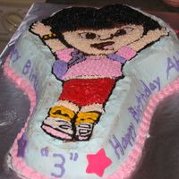 Dora Cake Made for my granddaughter's third birthday.