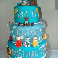 Baby Boy's World cake i made for a christening. all characters are made from fondant. characters were moulded from scratch. 1st layer of cake was vanilla...