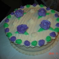 Buttercream Birthday Cake Buttercream - it was wayyy too hot in my kitchen and the icing started to slide off but overall, I was pleased. It was first attempt at...