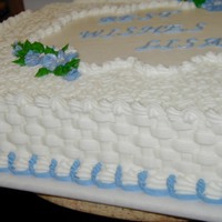 Lisa's Shower Cake Made for a friend of a friend. Butter cream, basket weave, Just showing detail.