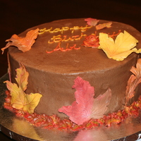 Fall Birthday My mom requested a chocolate cake/chocolate icing with fall leaves on it for her 75th birthday. This is what I came up with. It is a 10&...