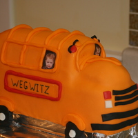 School Bus Cake Chocolate cake with homemade fondant