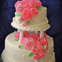 Wilton Course 3 Final Cake This was my final cake in my fondant and tiered cake class, and my first time making roses.