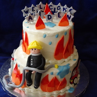 Fireman Birthday I was asked to make this cake for a baby shower but it looks to me more like a birthday cake so i put it under that category. Its vanilla...