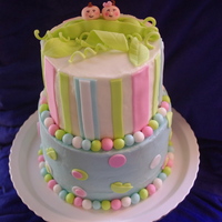 Two Peas In A Pod I made this cake for my sister in law and her soon-to-be twins. She is having a boy and a girl, and I was so excited to make a cake with...