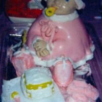 Lifelike Baby Baby Woo WooMy first lifelike sculpted baby shower cake.Edible art .Made with Pound cake,fondant.Pan used Wilton wonder mold kit .Head ,...