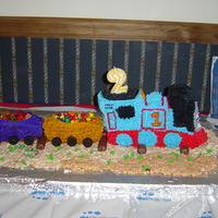 Thomas The Train I used the Wilton Cake Train mold for Thomas, mini loaf pans for the remainder of the train.