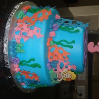 Under The Sea Birthday Cake fondant decorations, buttercream icing